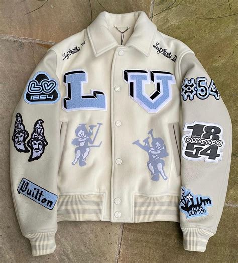 blue lv varsity jacket|lovi vitton varsity jacket.